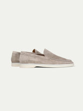 Summer Luxe: Premium Light Grey Suede Loafers